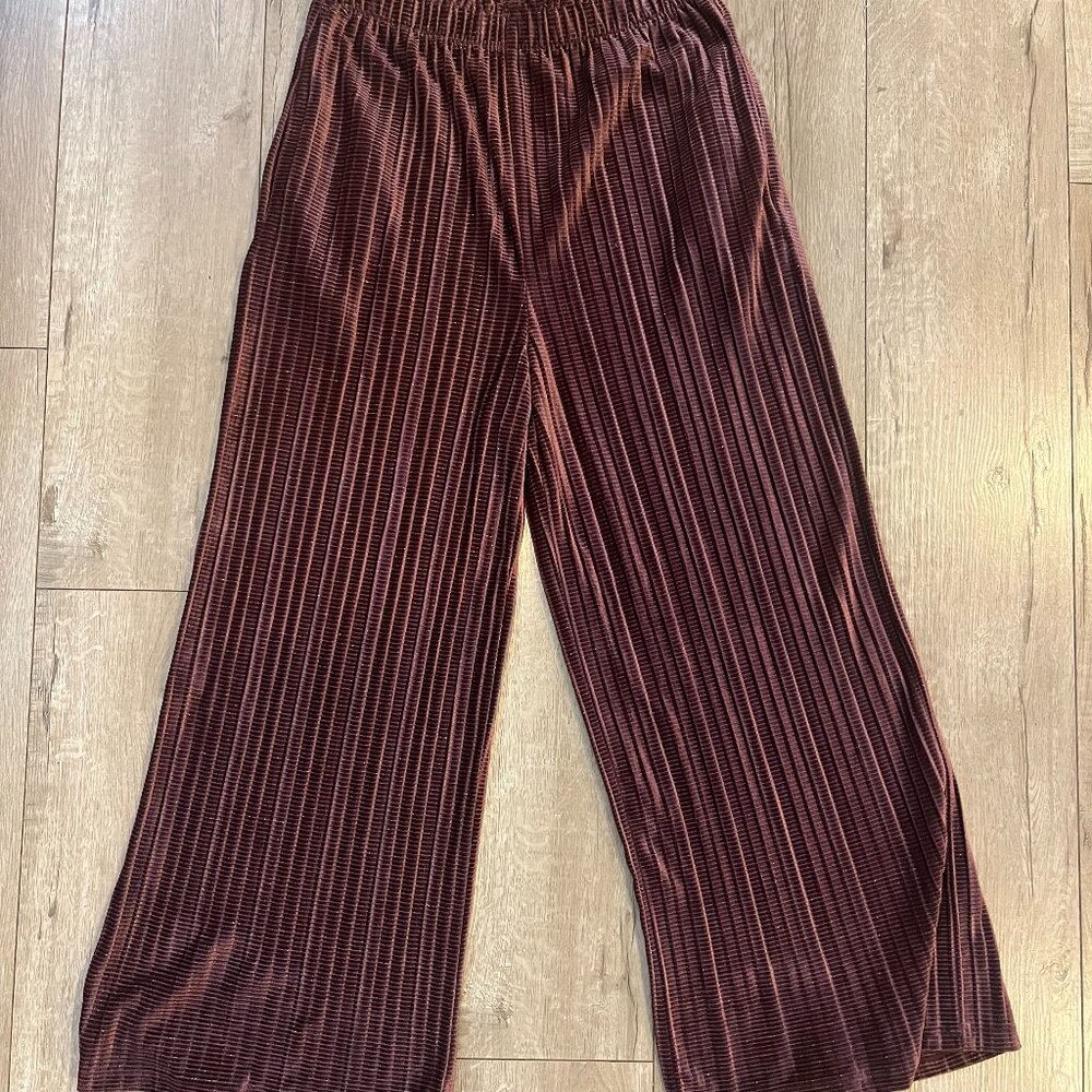 Velvet dark purple pants; Brand: Lush, size small